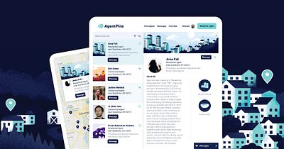 Realtor Referral Website Design building home house map profile real estate realtor realty referral web design website
