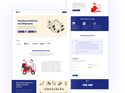 Courier Platform Website clean cleanui courier design landing page logistics minimal minimalism simple ui design uiuxdesign website