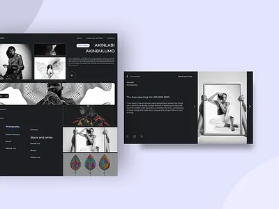 ARTIST PORTFOLIO WEBSITE landing page ui design uiux