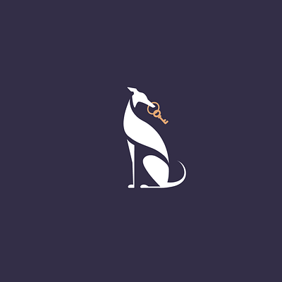 Elegant Greyhound with Key Logo brand branding dog dog with key greyhound key logo real estate realtor logo realty whippet