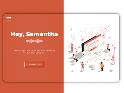 OS1 Virtual Assistant Landing Page adobe illustrator flat isometric landing page web