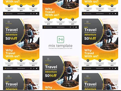 Free Design of Travel Flyer Template mix template