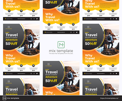 Free Design of Travel Flyer Template mix template