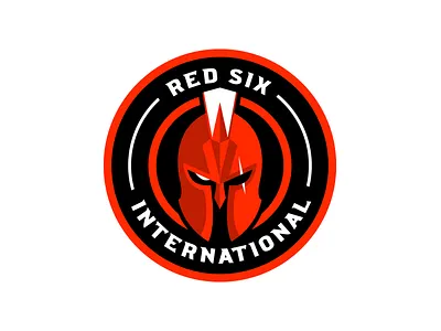 Red Six Spartan Logo branding custom design fighter helmet illustration logo spartan typography vector warrior