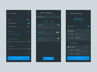 Flight Ticket Search Application Concept, Pt. 2 concept design figma minimal ux