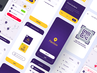 flexbox App UI/UX Design app branding clean delivery delivery app ecommerce interface location map mobile app shop store ui ux warehouse widgets