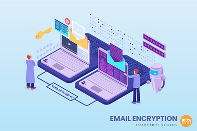 Isometric Email Encryption Concept 3d 3d animation 3d art 3d character 3d illustration animation app branding business concept design graphic design illustration landing page logo motion graphics page process technology ui