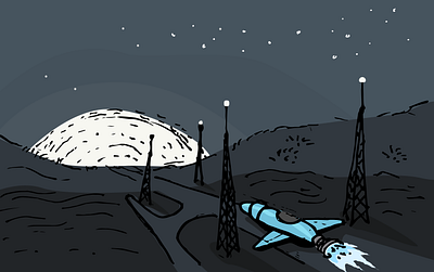 Ready for take off! illustration moon rocket