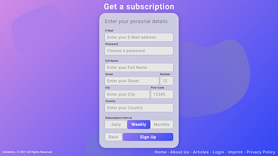 DailyUI #001 - Sign Up Form design newspaper ui website