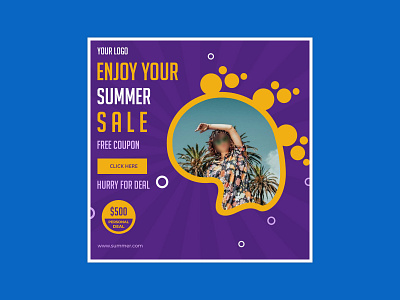 Summer Sale Promotional Instagram Post ad element facebook facebook post graphic design instagram instagram post marketing photoshop promote summer business promotional social social media summer web web banner
