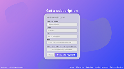 DailyUI #002 - Credit Card Checkout Design newspaper ui website