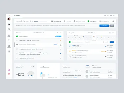 Dashboard for ERP system app calendar clean crm dashboard design erp home interface interface design jumayev muhammad to do ui weather