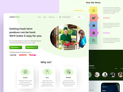 Gabby's Farm - Landing Page for a Farmer to Consumer website design farm figma illustration landing page minimal product design ui ux web design