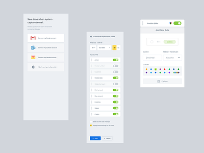 Setting widget clean color crm custom dashboard design erp interface interface design jumayev muhammad toggle ui ux winget