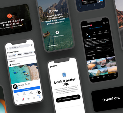 Peanut 🚀 Product Hunt! chrome design flat interaction material mobile product travel twemoji web