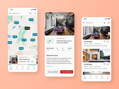 Real Estate App app design home search mobile mobile app product design real estate ui ui design uiux design