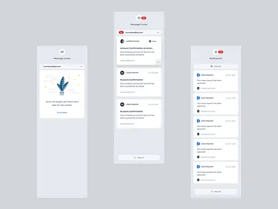 Notification and Message center clean crm dashboard design erp inbox interface interface design jumayev messenger muhammad notification ui ux