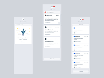 Notification and Message center clean crm dashboard design erp inbox interface interface design jumayev messenger muhammad notification ui ux