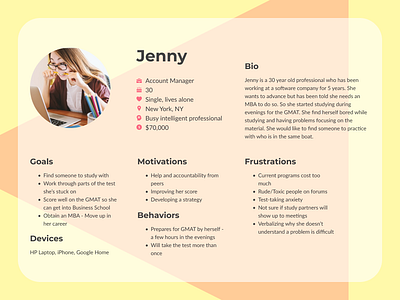 User Persona - Jenny branding design persona ui uidesign user user experience user experience design user interface design user persona userinterface ux