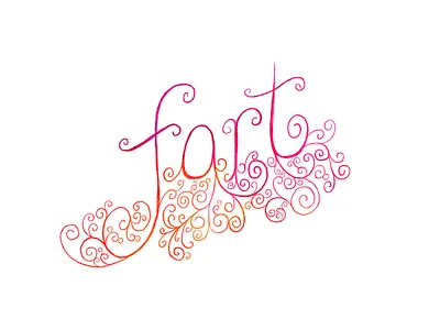 Handlettered Fart art curlicues design fart handtype illustration lettering