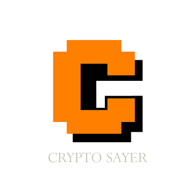 CRYPTO SAYER Logo Design _ Shade on Crypto :) black branding cryptocurrency cryptosayer.com custom type design graphic design illustration lettering logo orange orange is the new black shadow play vector