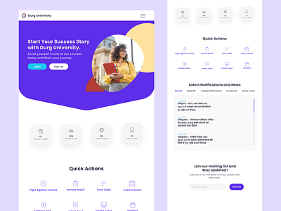 Durg University - UI/UX Case Study casestudy design education figma landingpage product product design redesign ui ui design uiux user experience user interface ux ux design vector web web design website website design