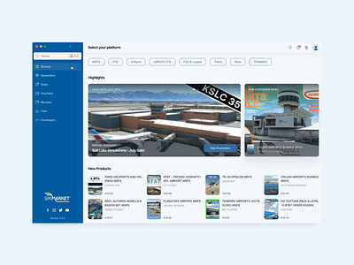 Presenting the simMarket Desktop App! app aviation concealed design desktopapp development electron nodejs simmarket uxui vuejs