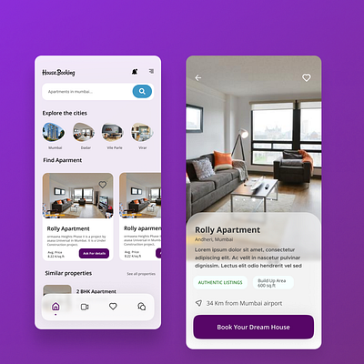 House booking App design branding design graphic design ux