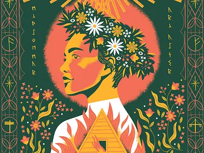 Midsommar Screenprint a24 ari aster florence pugh illustration midsommar movie poster runes screen print swedish vector
