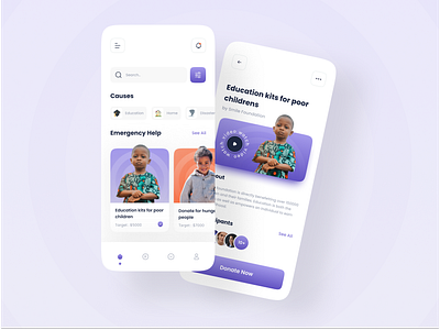 Charity & Donation app charity clean ui daily donation app figma fundraising app help ios app minimal ngo non profit ui uiuxdesign ux uxdesign