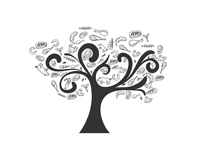The Meat Tree branding design illustration logo vector