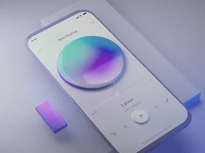 Music 🎵 3d flat interface mobile music ui ux
