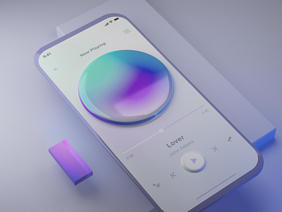 Music 🎵 3d flat interface mobile music ui ux