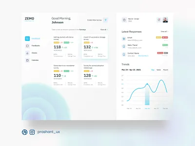 Survey dashboard admin app aurora blue branding creative dashboard design fedback hue illustration interview logo panel survey typography ui ux vector