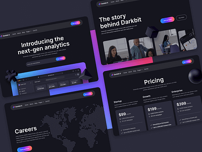 All Pages | Darkbit X - Dark Style Webflow Template software startup