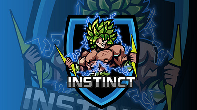 INSTINCT E sports Mascot Logo broly dbz dragonballz esports goku graphicsdesign illustration instinct logo logodesign mascotlogo