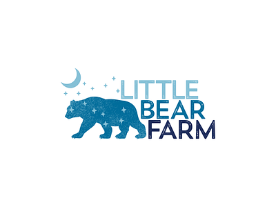 Little Bear Farm (option 2) bear branding constellation design event space farm illustration logo moon stars ursa minor vector
