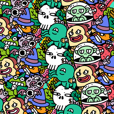 Pattern Monster Fantasy Club 2d character characterdesign goodies illustration monsters pattern photoshop