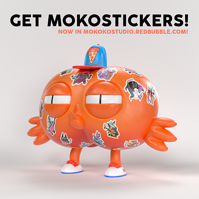 Moko Ko Stickers 3d 3dart 3dartist c4d character characterdesign cinema4d graphic design illustration