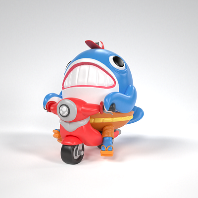 Whale delivery Toy 3d 3dart 3dartist blender character characterdesign cinema4d illustration