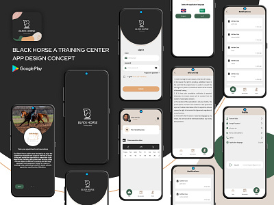 BlackHorse a Training center app concept adsum adsumoriginator app concept app design app interface app ui concept design illustration motion graphics originator uiux user experience design user interface design