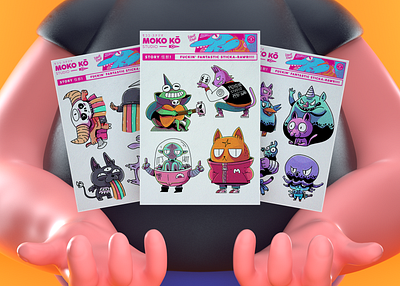 Sticker Mockup 2d 3d character characterdesign illustration mockup photoshop