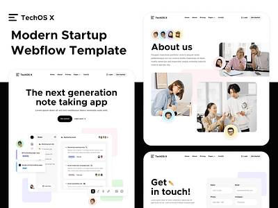 Pages | TechOS X - Modern Minimal Startup Webflow Theme software startup