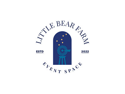 Little Bear Farm (chosen) bear branding constellation design farm illustration logo stars texas ursa minor vector windmill