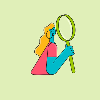 Looking for the truth behance character character illustration flat character flat design flat illustration girl girl character illustration illustrator procreate procreate art vector vector art vector character