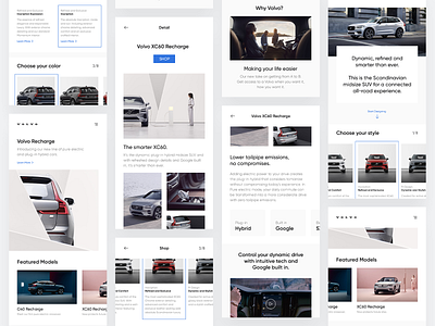 Warm Up - Volvo Mobile book car clean design grid minimal mobile product rent select sharp suv ui volvo website white