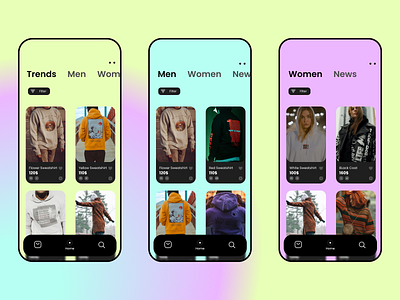 Clothing App UI Design app app design branding clothing clothing app design flat mobile app mobile design trend ui