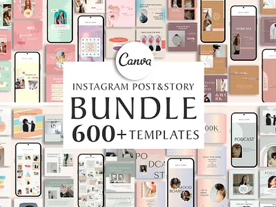 Instagram Templates Bundle | CANVA bundle canva templates creative design graphic design instagram instagram template post design psychology social media template