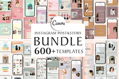 Instagram Templates Bundle | CANVA bundle canva templates creative design graphic design instagram instagram template post design psychology social media template