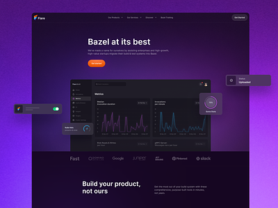 Bazel Technology - Website app bazel branding chart clean dark dashboard design develop gradient graphics logo minimal mobile site ui ux website www